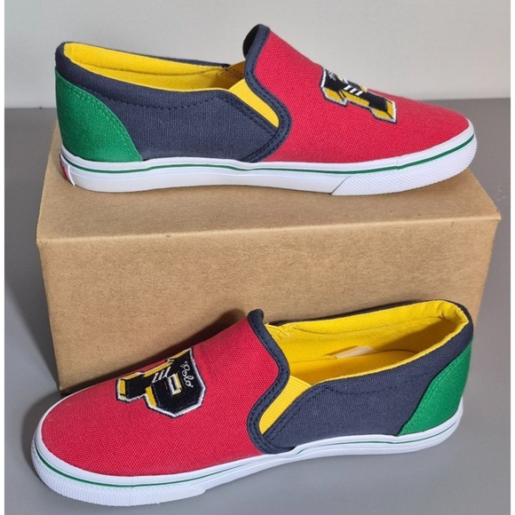 Polo Ralph Lauren Boys Landyn Slip-On Canvas Casual Shoes Size 3 NEW NO BOX - Picture 2 of 7